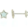 Boucles d'oreilles à vis Etoile nacrée (or jaune 9 carats)