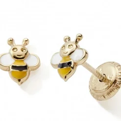 Boucles d'oreilles Abeille (or jaune 375°)