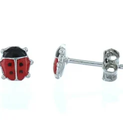 Boucles d'oreilles Coccinelle (argent)