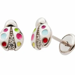 Boucles d'oreilles Coccinelles Oxydes (argent)