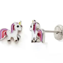 Boucles d'oreilles Easy Viss Licorne laqué (argent 925)