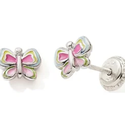 Boucles d'oreilles Easy Viss Papillon multicolore (argent 925)