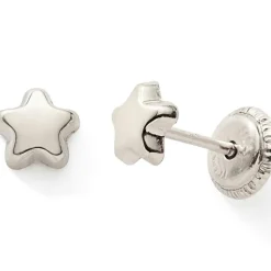 Boucles d'oreilles Etoile (or blanc 375°)