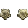 Boucles d'oreilles fleur striées (or jaune 750°)
