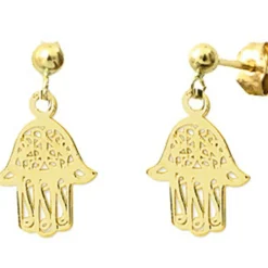 Boucles d'oreilles Main de Fatma (or jaune 375°)