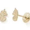 Boucles d'oreilles tête de licorne (or jaune 375°)