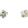 Boucles d'oreilles Zircon 3 mm (or jaune 750°)