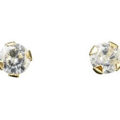 Boucles d'oreilles Zircon 3 mm (or jaune 750°)