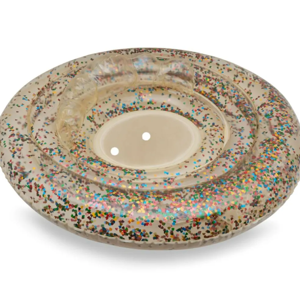 Bouée bébé coeur transparent et paillettes