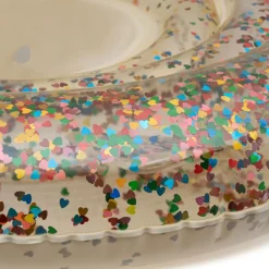 Bouée bébé coeur transparent et paillettes