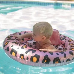 Bouée bébé Léopard rose et doré