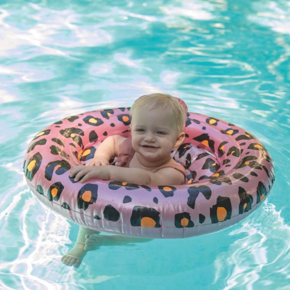 Bouée bébé Léopard rose et doré