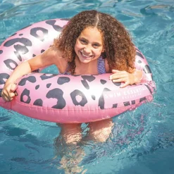 Bouée Léopard rose et doré (55 cm)