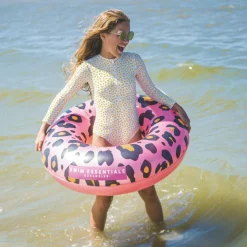 Bouée Léopard rose et doré (55 cm)