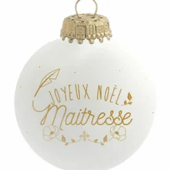 Boule de Noël Joyeux Noël Maîtresse