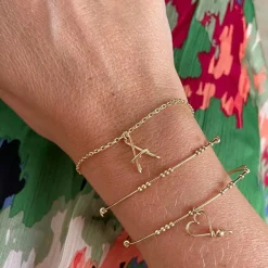 Bracelet chaîne La majuscule jaune (personnalisable)