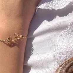 Bracelet chaîne Prénom goldfilled jaune (personnalisable)