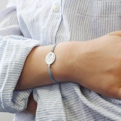 Bracelet cordon Ange personnalisable (argent 925°)