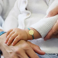 Bracelet cordon Colombe personnalisable (plaqué or)