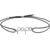 Bracelet cordon coton ciré Papa argent (personnalisable)