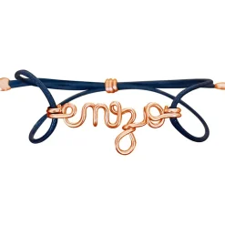 Bracelet cordon coton ciré Prénom goldfilled rose (personnalisable)