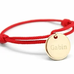 Bracelet cordon enfant Kids médaille (plaqué or jaune)