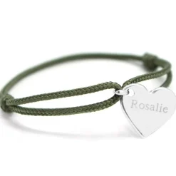 Bracelet cordon enfant Kids coeur (argent 925°)