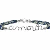 Bracelet cordon liberty Amour argent (personnalisable)