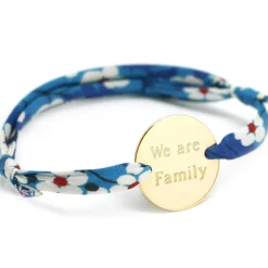Bracelet cordon liberty Family personnalisable (plaqué or)