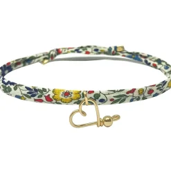 Bracelet cordon liberty Mon petit cœur jaune (personnalisable)