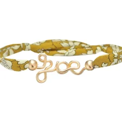Bracelet cordon liberty Prénom goldfilled jaune (personnalisable)