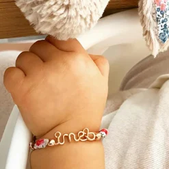 Bracelet cordon liberty Prénom goldfilled jaune (personnalisable)