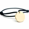 Bracelet cordon maman Kids médaille (plaqué or jaune)