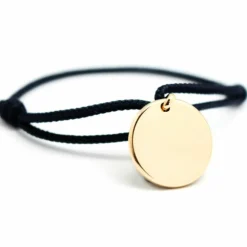 Bracelet cordon maman Kids médaille (plaqué or jaune)