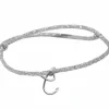 Bracelet cordon paillette Majuscule argent (personnalisable)