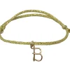 Bracelet cordon paillette initiale goldfilled jaune (personnalisable)