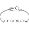 Bracelet cordon paillette Maman argent (personnalisable)
