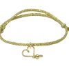 Bracelet cordon paillette Mon petit cœur jaune (personnalisable)