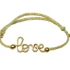 Bracelet cordon paillette Love goldfilled jaune (personnalisable)