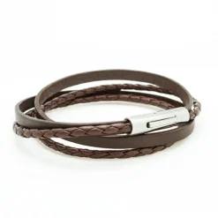Bracelet double tour Le Mix marron (acier)