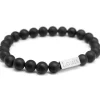Bracelet papa perles mates personnalisable (acier)