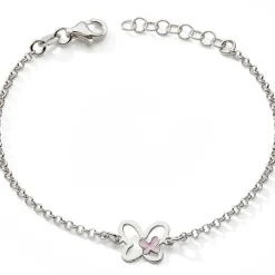 Bracelet Papillon rose (argent)