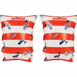 Brassards de natation Baleine rouge-blanc (2-6 ans)