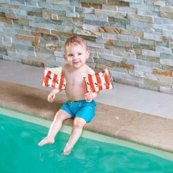 Brassards de natation Baleine rouge-blanc (2-6 ans)