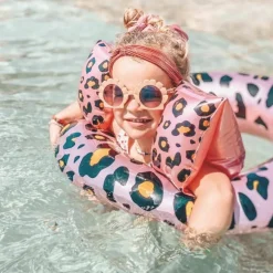 Brassards de natation Léopard rose et doré (2-6 ans)