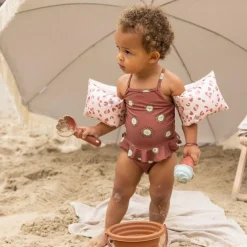 Brassards de natation Léopard vieux rose (0-2 ans)