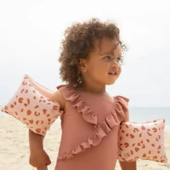 Brassards de natation Léopard vieux rose (0-2 ans)