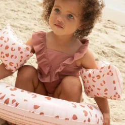 Brassards de natation Léopard vieux rose (0-2 ans)
