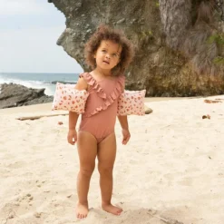 Brassards de natation Léopard vieux rose (0-2 ans)