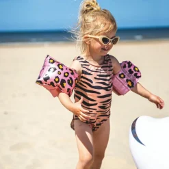 Brassards de natation Léopard rose et doré (0-2 ans)